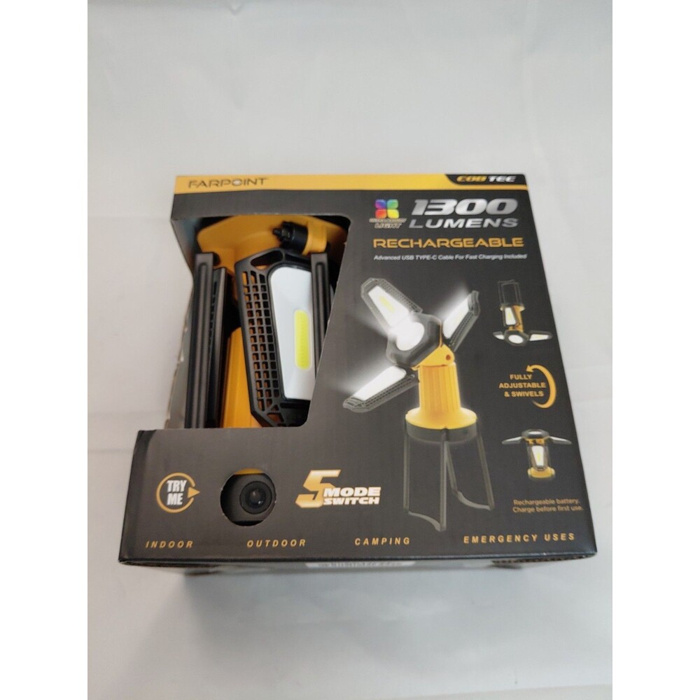 Farpoint 1300 Lumens Rechargeable Versa Flex Flip Spot Light 5 Moods